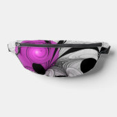 Abstract zwart grijs met magenta fractal art heuptasje (Liggend)