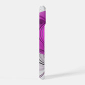 Abstract zwart grijs met magenta fractal art iPhone 15 case (Rechterkant)