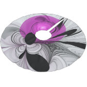 Abstract zwart grijs met magenta fractal art kerstboom rok (Gekanteld)