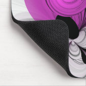 Abstract zwart grijs met magenta fractal art muismat (Hoek)