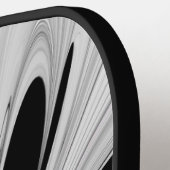 Abstract zwart grijs met magenta fractal art pickleball paddle (Links Detail)