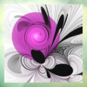 Abstract zwart grijs met magenta fractal art raamsticker (Vel 3)