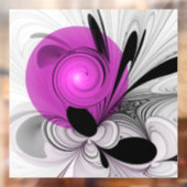 Abstract zwart grijs met magenta fractal art raamsticker (Vel 2)
