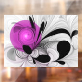 Abstract zwart grijs met magenta fractal art raamsticker (Vel 2)