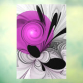 Abstract zwart grijs met magenta fractal art raamsticker (Vel 3)