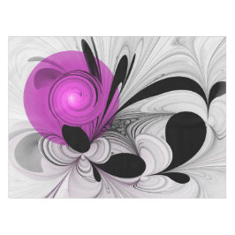 Abstract zwart grijs met magenta fractal art tafelkleed