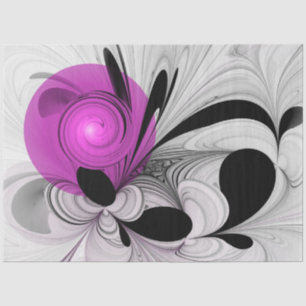 Abstract zwart grijs met magenta fractal art tissuepapier