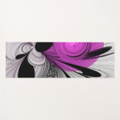 Abstract zwart grijs met magenta fractal art yogamat (Voorkant (horizontaal))