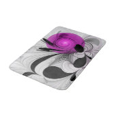 Abstract zwart grijs met magenta fractale kunst badmat (Gekanteld)