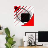 Abstract zwart grijs off-White AP0002 Poster (Thuiskantoor)