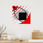 Abstract zwart grijs off-White AP0002 Poster (Keuken)