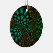 Abstract zwart, groen, en goudornament keramisch ornament (Rechts)