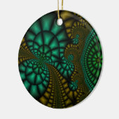 Abstract zwart, groen, en goudornament keramisch ornament (Links)