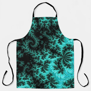 Abstract zwart groen fractaal patroon schort