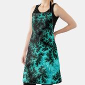 Abstract zwart groen fractaal patroon schort (Insitu)