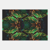 Abstract zwart-groen goud inpakpapier vel (Voorkant)