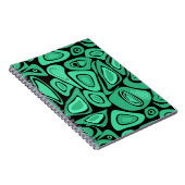 Abstract, zwart, groen, retro notitieboek (Rechterzijde)