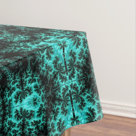 Abstract Zwart Groen symmetrisch Fractal Tafelkleed