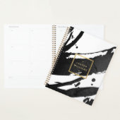 Abstract Zwart Inkt Brushstrokes Afsprakenboek Planner (Display)