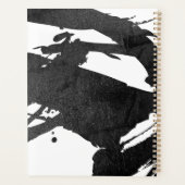 Abstract Zwart Inkt Brushstrokes Afsprakenboek Planner (Achterkant)