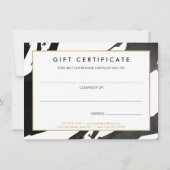 Abstract Zwart Inkt Brushstrokes Cadeaubon Notitiekaartje (Achterkant)