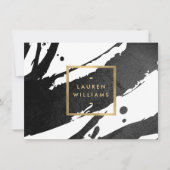 Abstract Zwart Inkt Brushstrokes Cadeaubon Notitiekaartje (Voorkant)