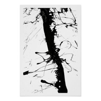 Abstract zwart inktnetwerk perfect poster