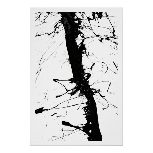 Abstract zwart inktnetwerk perfect poster (Voorkant)