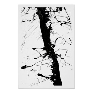 Abstract zwart inktnetwerk perfect poster