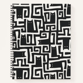 Abstract zwart kat patroon notitieboek journaal