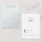 Abstract zwart Ketting met witte golven oorscherm Visitekaartje (Voorkant / Achterkant)