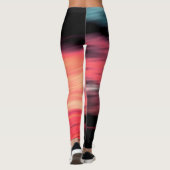 Abstract zwart koraal leggings (Achterkant)