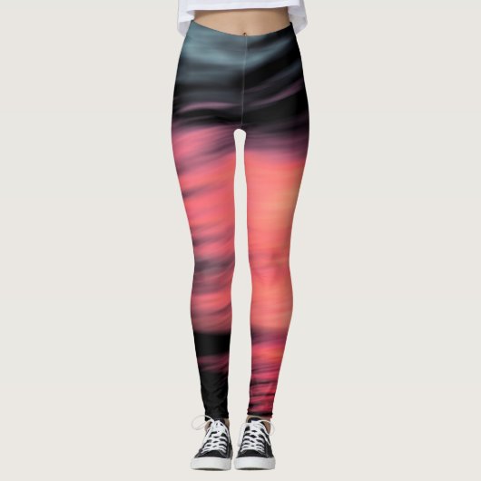 Abstract zwart koraal leggings (Voorkant)