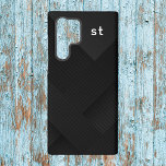 Abstract zwart minimalistisch monogram samsung galaxy hoesje<br><div class="desc">Abstract zwart minimalistisch monogram Samsung Galaxy S22 Ultra Hoesje. Personaliseer met initialen als u kiest.</div>