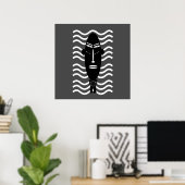abstract zwart modern portret poster (Thuiskantoor)