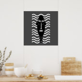 abstract zwart modern portret poster (Keuken)
