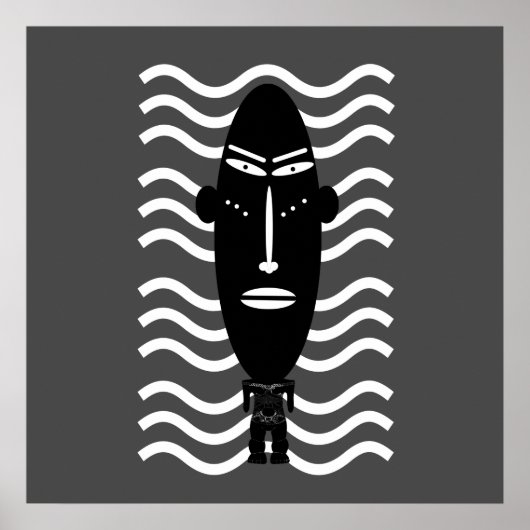 abstract zwart modern portret poster (Voorkant)
