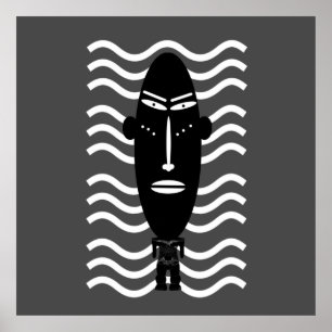 abstract zwart modern portret poster