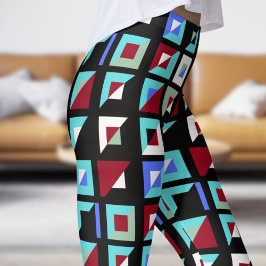 Abstract zwart mozaïekpatroon leggings