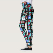 Abstract zwart mozaïekpatroon leggings (Links)