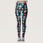 Abstract zwart mozaïekpatroon leggings (Voorkant)
