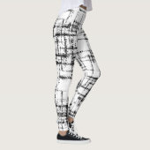 abstract zwart op wit crisscross patroon leggings (Rechts)