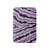 Abstract Zwart Paarse Marmeren Boho Groovy Patroon Badmat (Voorkant Verticaal)