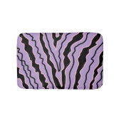 Abstract Zwart Paarse Marmeren Boho Groovy Patroon Badmat (Voorkant)