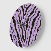 Abstract Zwart Paarse Marmeren Boho Groovy Patroon Grote Klok (Hoek)