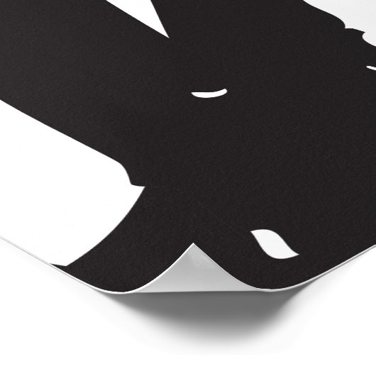 Abstract zwart Poster penseelstreken (Hoek)