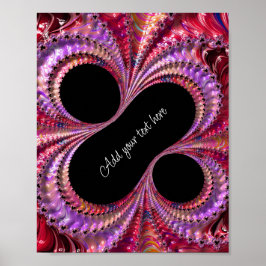 Abstract zwart-procent teken fractal Poster