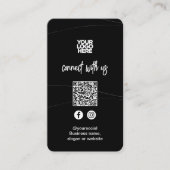 Abstract zwart | QR-code sociale media Visitekaartje (Voorkant)