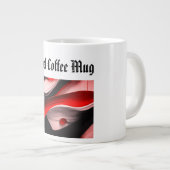 Abstract Zwart & Rood Collectie Bold Modern Design Grote Koffiekop (Voorkant rechts)