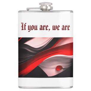 Abstract Zwart & Rood Collectie Bold Modern Design Heupfles